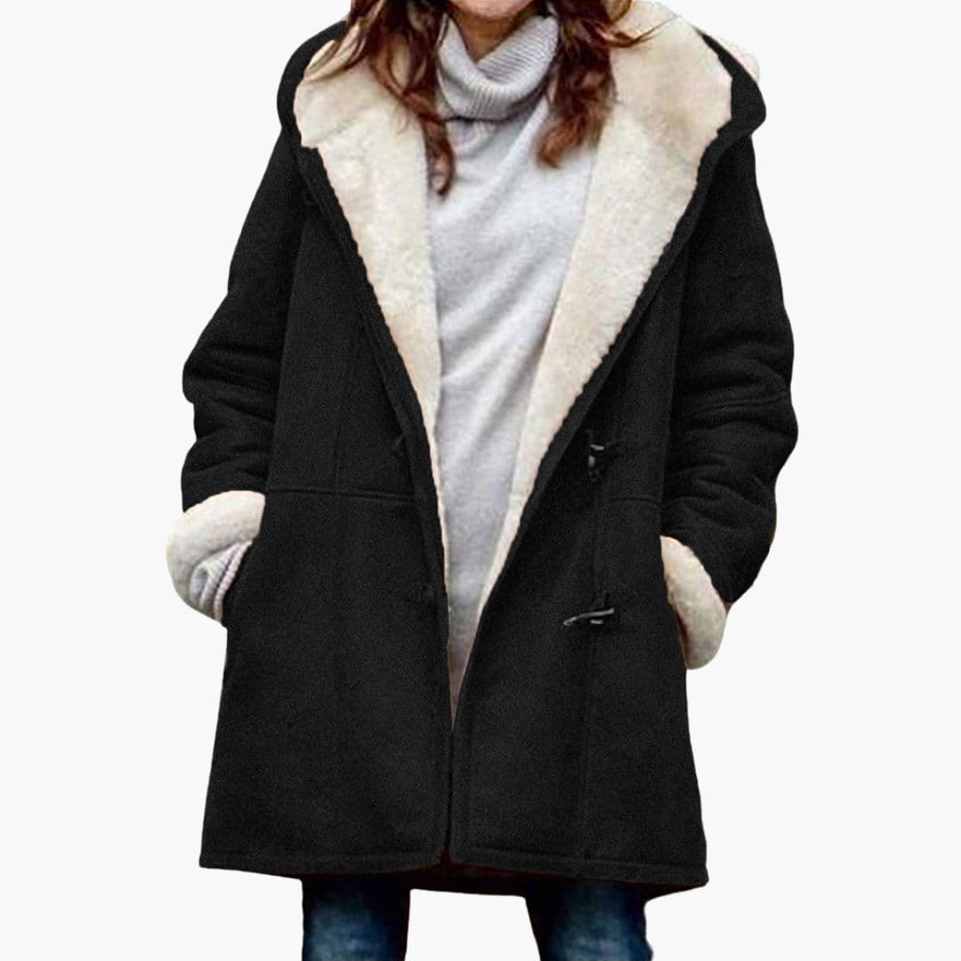 Manteau Grande Taille pour Femmes avec Poches et Fermeture Boucle