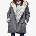 Manteau Grande Taille pour Femmes avec Poches et Fermeture Boucle