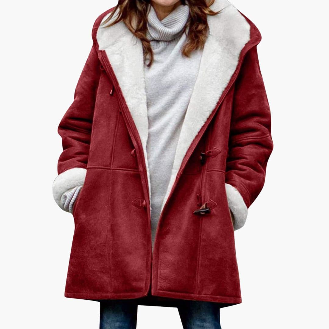 Manteau Grande Taille pour Femmes avec Poches et Fermeture Boucle