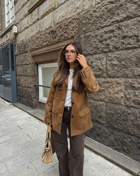 Blazer Femme coupe droite avec revers crantés