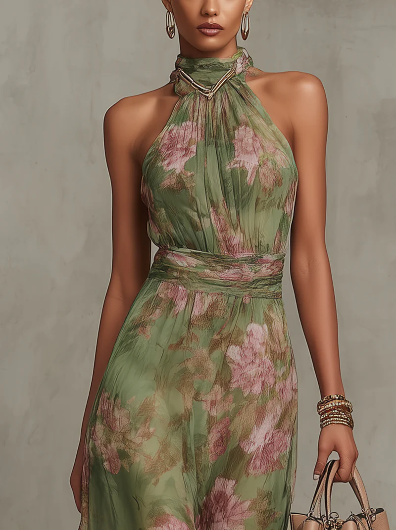 Robe Longue Imprimée Florale pour Femmes