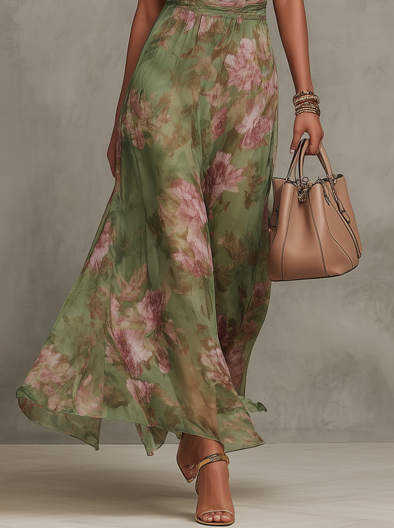 Robe Longue Imprimée Florale pour Femmes