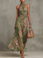 Robe Longue Imprimée Florale pour Femmes