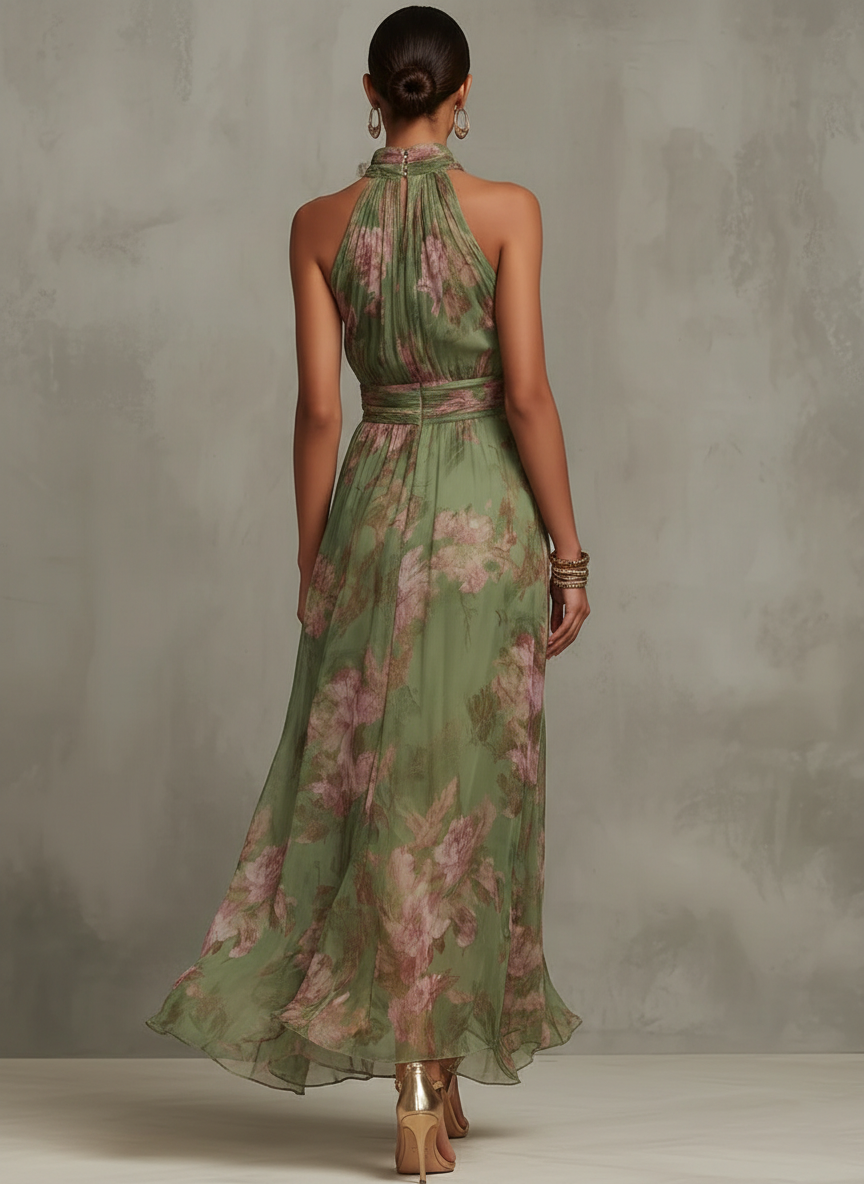 Robe Longue Imprimée Florale pour Femmes