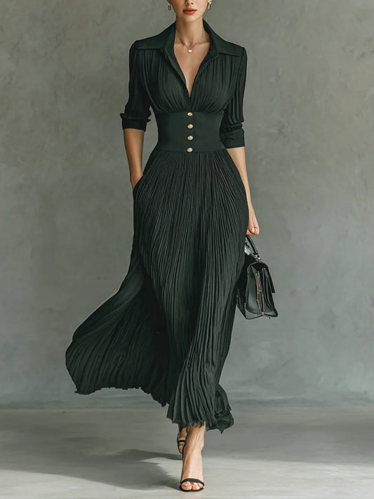 Robe élégante à taille plissée pour femmes