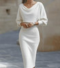 Robe midi à manches chauve-souris pour femmes