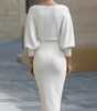 Robe midi à manches chauve-souris pour femmes