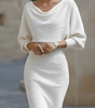 Robe midi à manches chauve-souris pour femmes