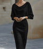Robe midi à manches chauve-souris pour femmes