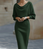 Robe midi à manches chauve-souris pour femmes
