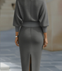 Robe midi à manches chauve-souris pour femmes