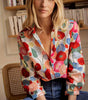 Blouse à Manches Longues Imprimée Fleurie pour Femmes