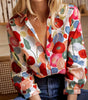 Blouse à Manches Longues Imprimée Fleurie pour Femmes