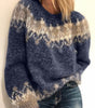 Pull Jacquard à Col Rond et Coupe Ample pour Femme