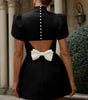 Robe Courte Élégante avec Nœud pour Femmes