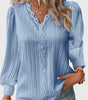 Blouse Pull-over à Col V avec Dentelle pour Femmes
