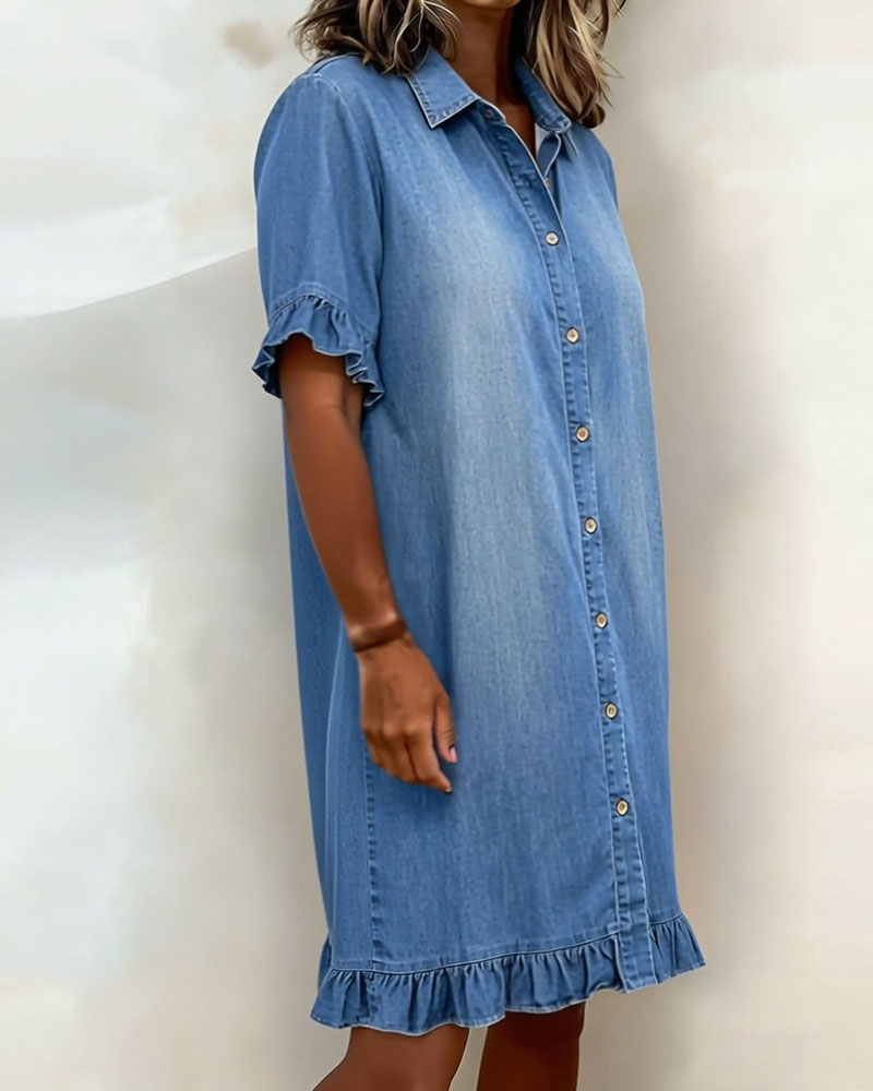 Robe en Denim avec Boutons pour Femme | Idéale pour le Quotidien
