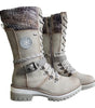Botte à Lacets Haute en Simili Cuir pour Femme