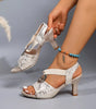 Sandales à Talon avec Boucles Métalliques pour Femme | Idéales pour les Sorties
