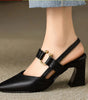 Chaussures à Talons Bloc à Bout Pointu pour Femmes