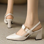Chaussures à Talons Bloc à Bout Pointu pour Femmes