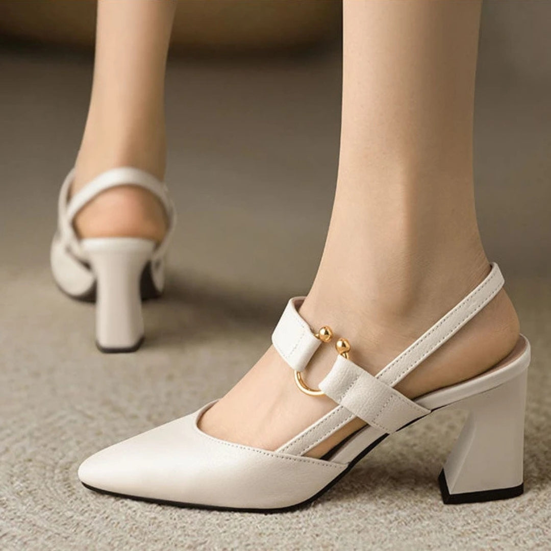 Chaussures à Talons Bloc à Bout Pointu pour Femmes