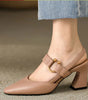 Chaussures à Talons Bloc à Bout Pointu pour Femmes