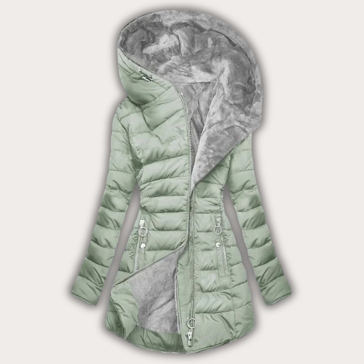 Doudoune Longue Fausse Fourrure et Capuche pour Femme