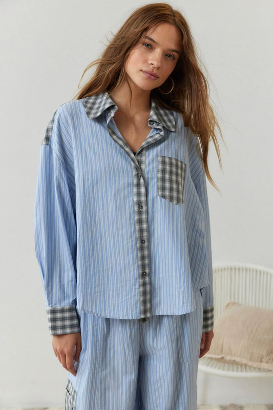 Ensemble Pyjama Pantalon Long en Polyester pour Femme