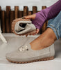 Mocassin Confort à Lacets Décoratifs en Similicuir pour Femme
