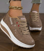 Chaussures Confort Compensées en Simili Cuir pour Femme