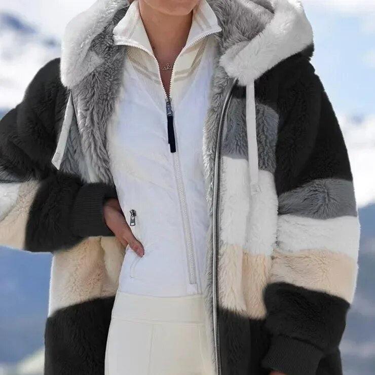Veste Polaire Oversize à Capuche pour Femme
