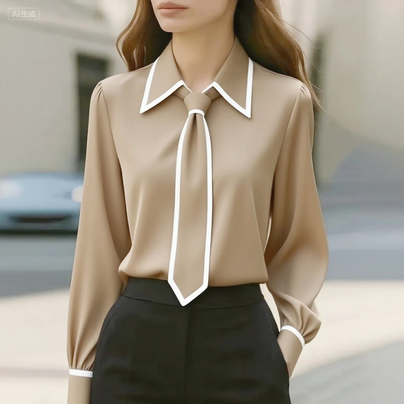 Blouse à col oversize pour Femme - Emilia Lane