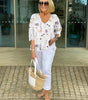 Blouse à Col V Imprimé Floral pour Femme | Idéale pour le Quotidien - Emilia Lane