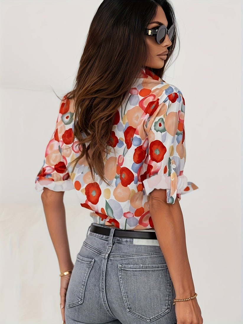 Blouse à Manches Longues Imprimée Fleurie pour Femmes - Emilia Lane
