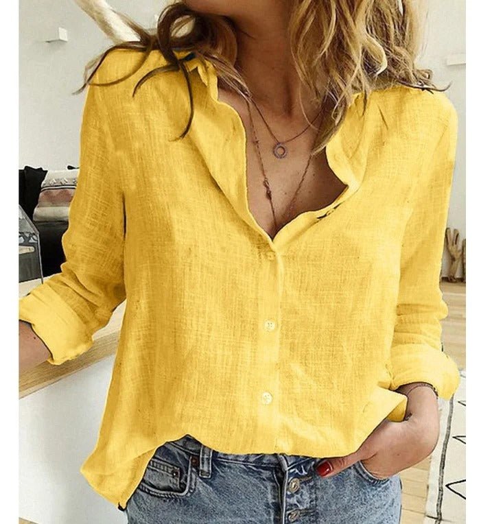 Blouse Longue en Lin et Coton à Boutons pour Femme | Idéale pour le Quotidien - Emilia Lane