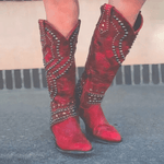 Bottes de Cowboy Cloutées à Talon Épais pour Femmes - Emilia Lane