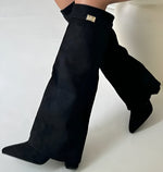 Bottes Hauteur Genou à Talon Bloc en Suède pour Femmes - Emilia Lane