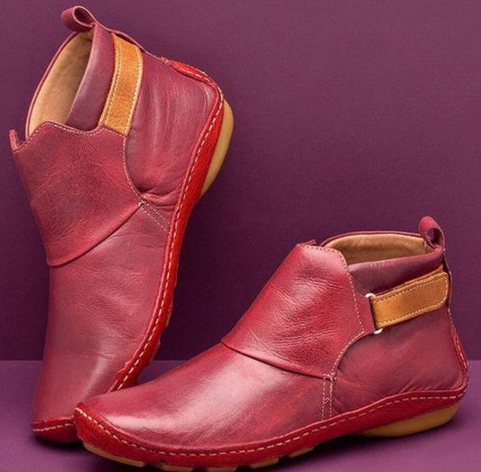Bottines Plates Casual pour Femme avec Boucle et Velcro