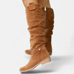 Cuissarde Plate en Daim pour Femme