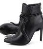 Bottine Talon Aiguille et Bout Pointu en Simili Cuir pour Femme