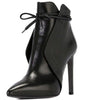 Bottine Talon Aiguille et Bout Pointu en Simili Cuir pour Femme