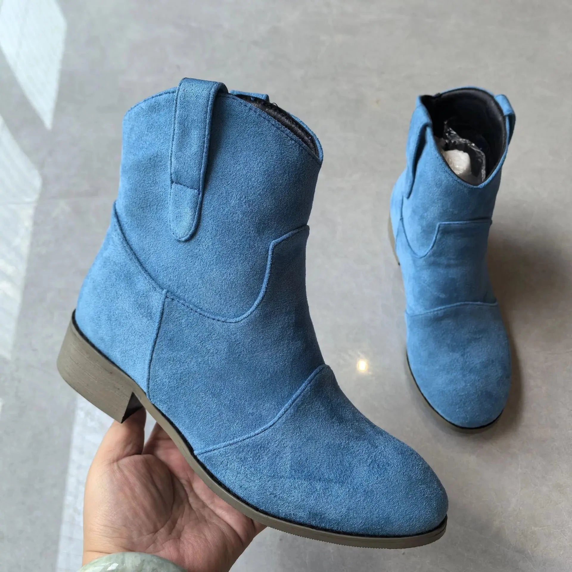 Bottine à Talon en Daim pour Femme
