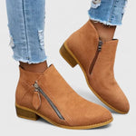 Bottine à Talon en Simili Cuir pour Femme