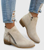Bottine à Talon en Simili Cuir pour Femme