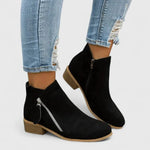 Bottine à Talon en Simili Cuir pour Femme