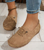 Mocassin Confort à Lacets Décoratifs en Similicuir pour Femme