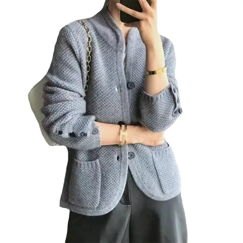 Cardigan en Laine à Col Montant pour Femmes - Emilia Lane
