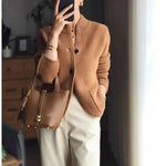 Cardigan en Laine à Col Montant pour Femmes - Emilia Lane