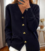 Cardigan Femme en Maille à Boutons Cœur - Emilia Lane